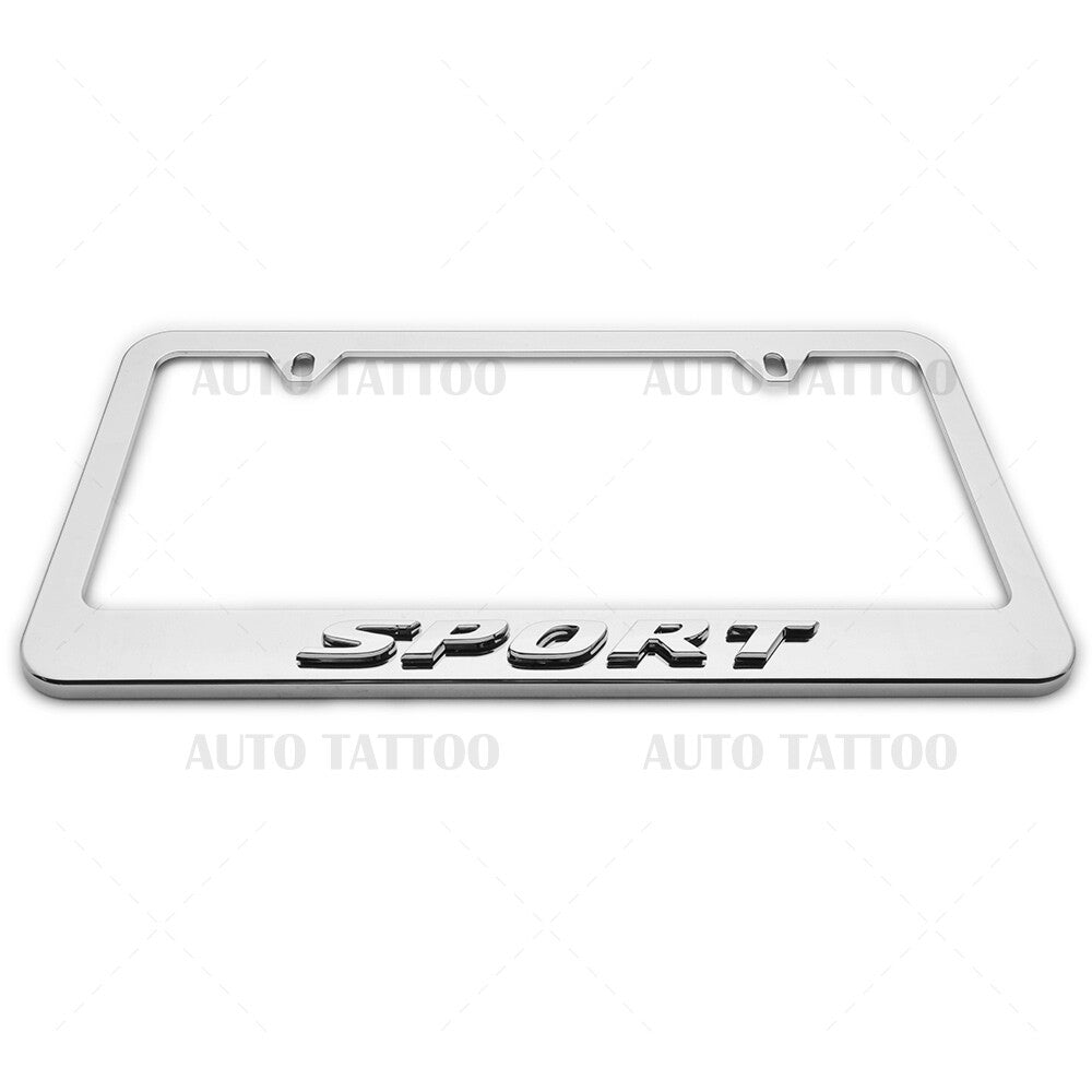 1x For Honda Sport Mirror Chrome License Plate Frame Cover Decorate + Screw Caps
