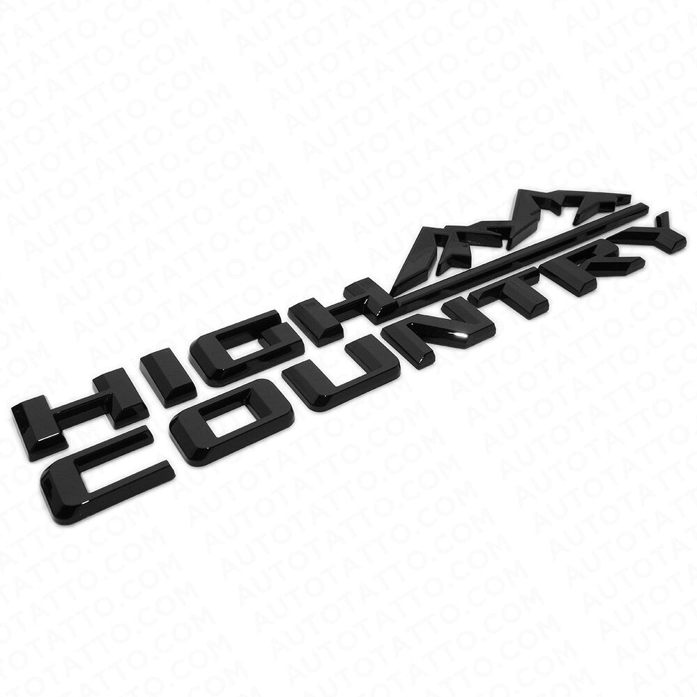 19-21 Gloss Black Tahoe Silverado High Country Fender Letter Logo Emblem Badge