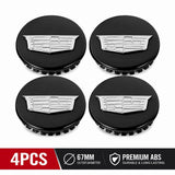 4 Cadillac Black 67mm Fits ATS CTS DTS SRX STS XLR XTS Wheel Center Caps