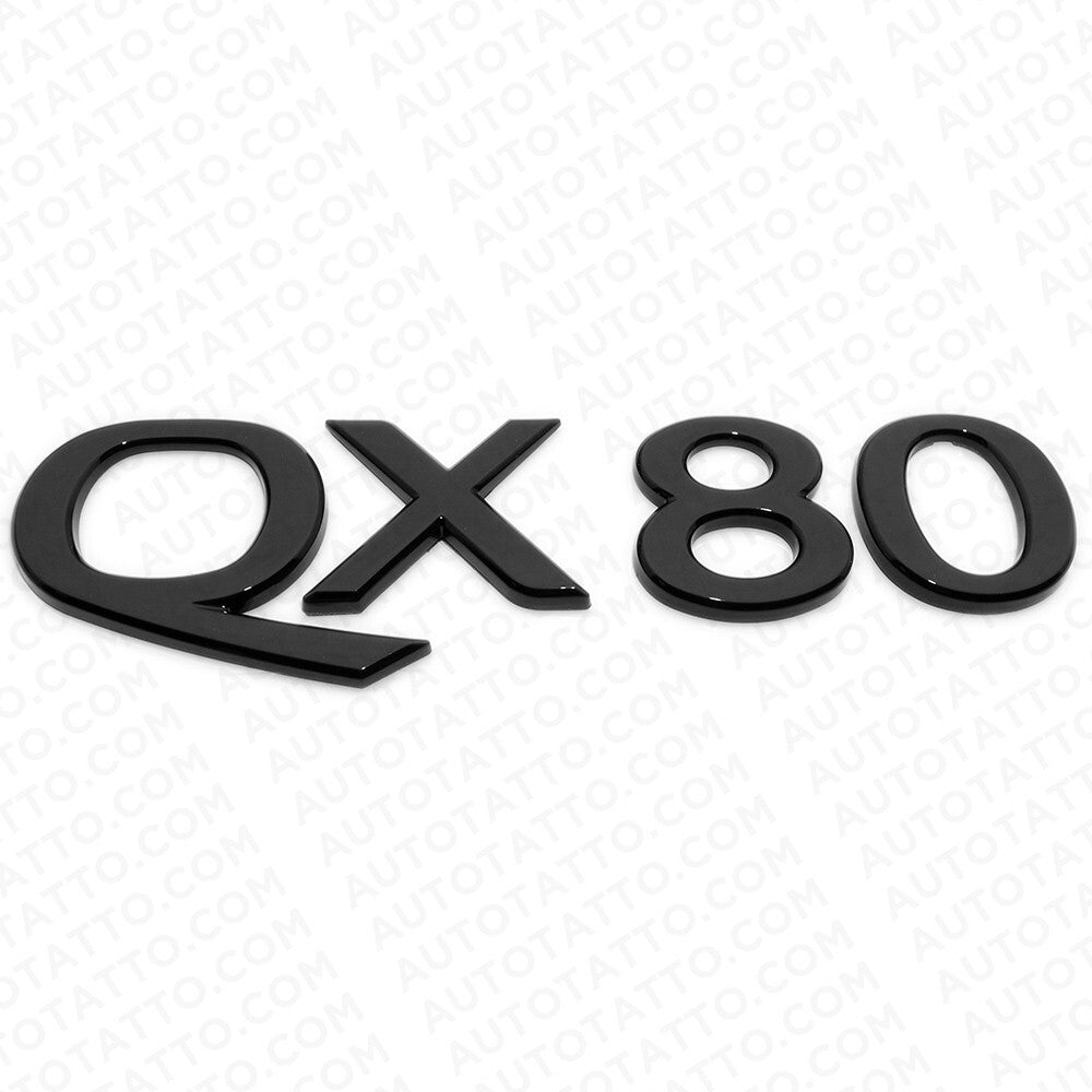 For Infiniti QX80 Rear Liftgate Logo Letter Badge Emblem Nameplate Gloss Black