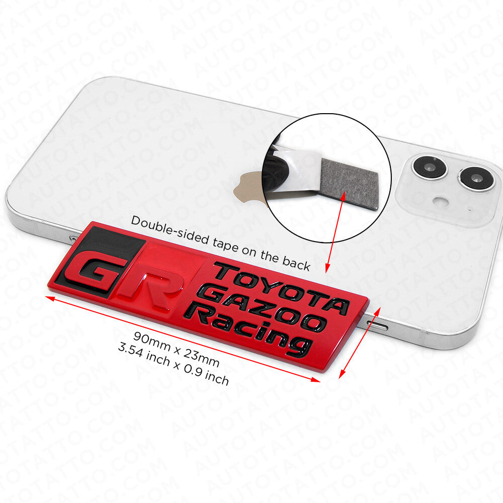 GR Gazoo Racing Fender Trunk Marker Nameplate Emblem Badge Logo Sport Red