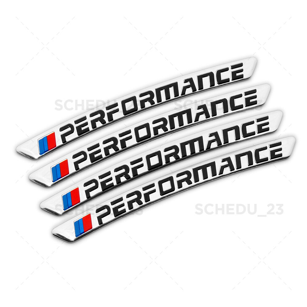 4x BMW New M Performance Wheels Aluminum Sticker Badge Logo Emblem M Power Sport