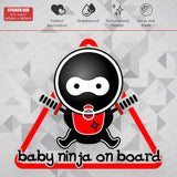 Baby Ninja On Board Sticker Decal Kid In Car Rear Truck Liftgate Window Decorate