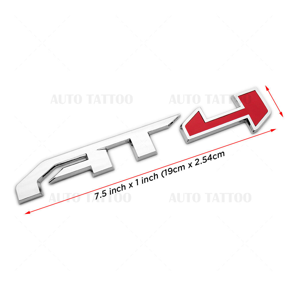 GMC Canyon Sierra AT4 Rear Tailgate Badge Logo Emblem Nameplate OEM Chrome Red