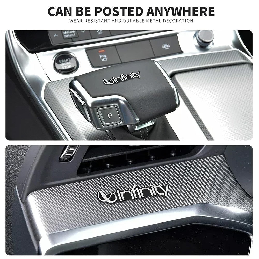 4pcs Infinity Car Hi-Fi Speaker Audio Badge Stereo Emblem Sticker Decal Logo