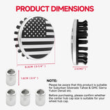 4x Wheel Center Hub Cap 83mm 3.25" USA Flag For Chevy Suburban 2016-19 22837060