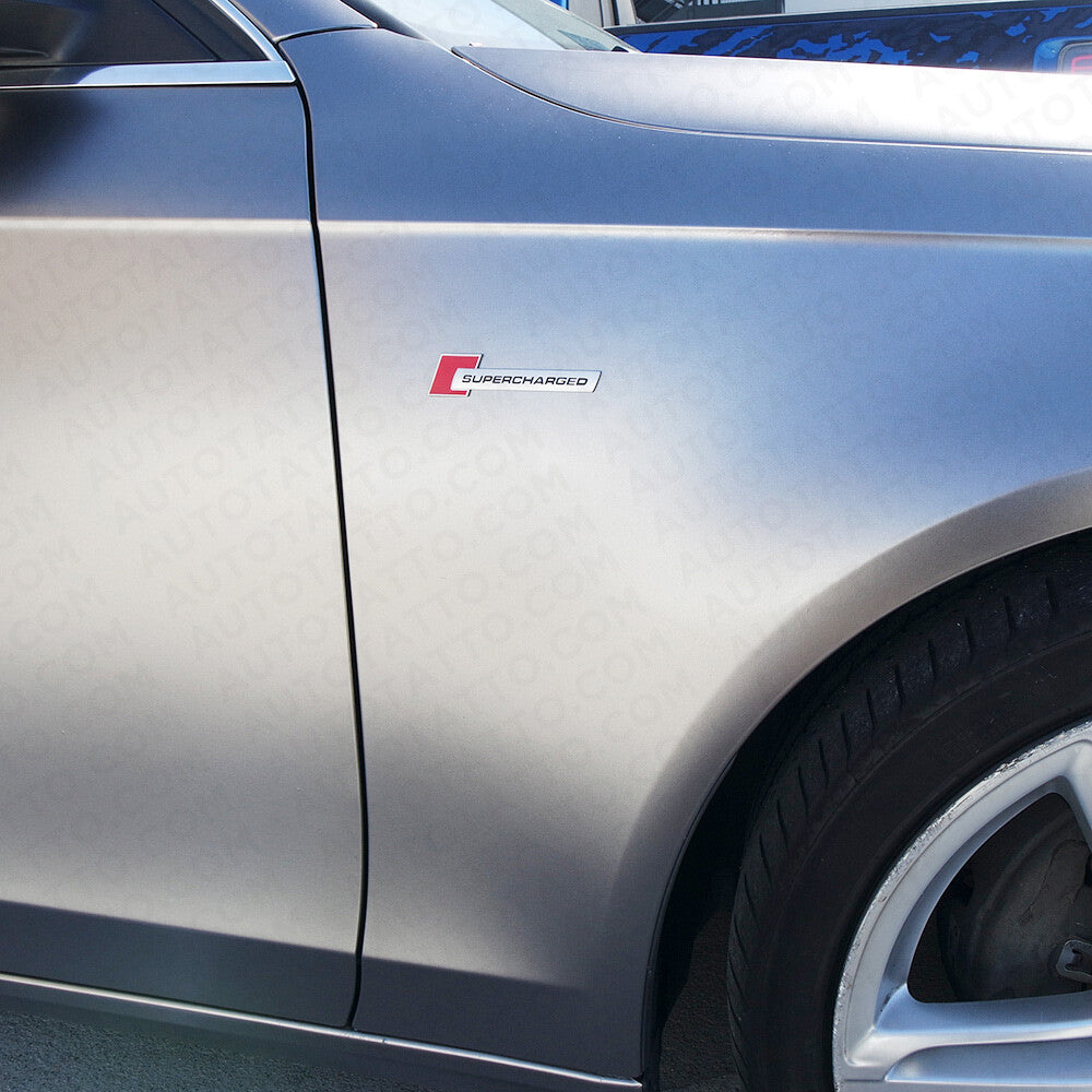Audi Supercharged Side Fender Marker Nameplate Emblem Badge Decorate ABS Sline
