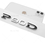 Tesla Rear Liftgate Model P90D Nameplate Logo Badge Emblem Sport Chrome Black
