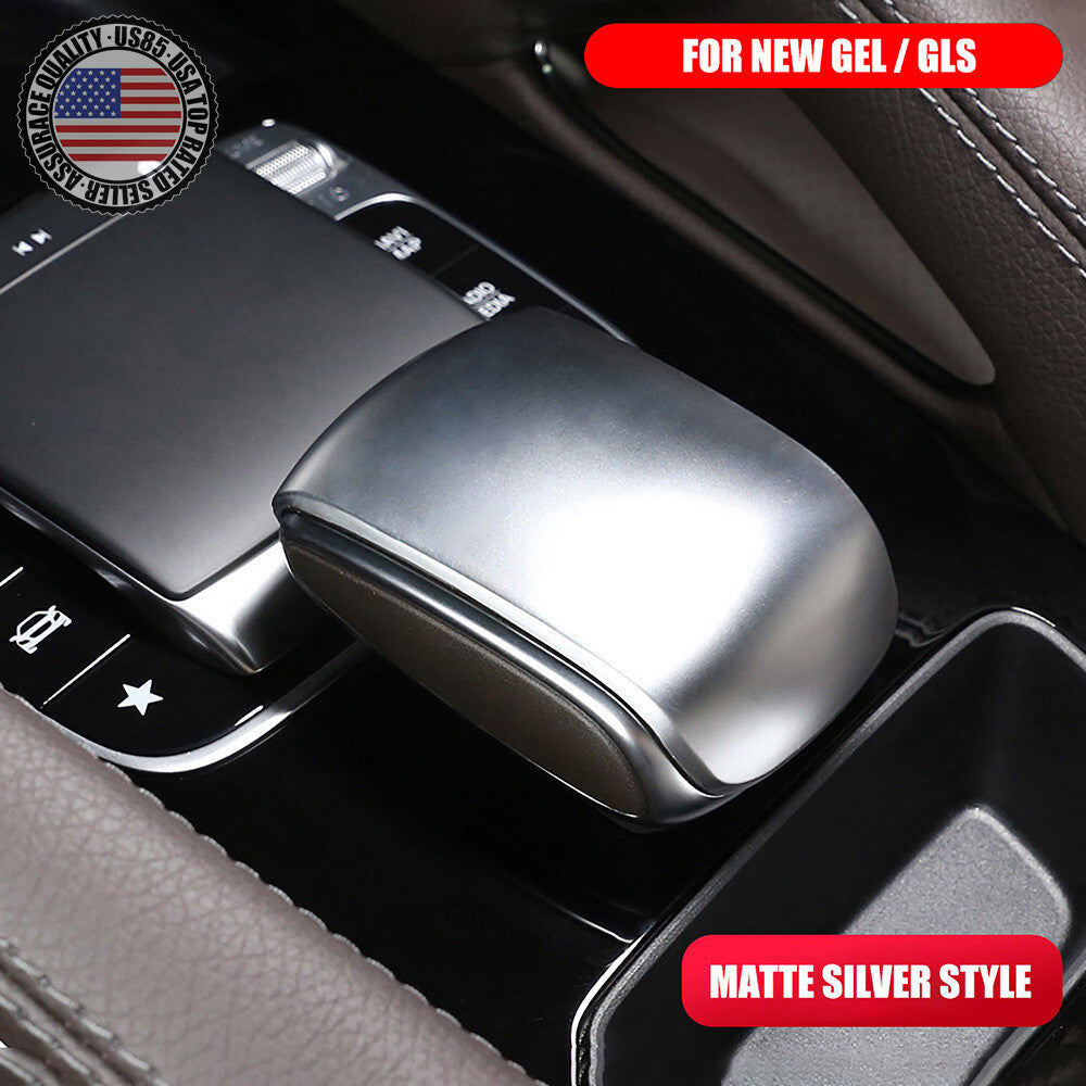 Matte Silver Central Control Armrest Decorative Cover Trim For NEW GLE GLS Class