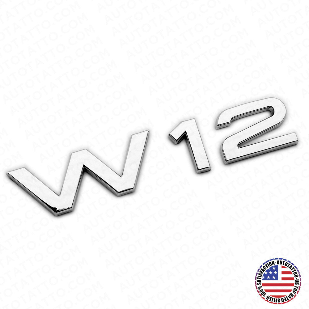 For Audi Sport Car Side Fender W12 Marker Nameplate Emblem Logo Badge Chrome