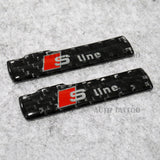 2x Audi Sport SLINE Fender Marker Logo Emblem Decal Badge Decorate Carbon Fiber