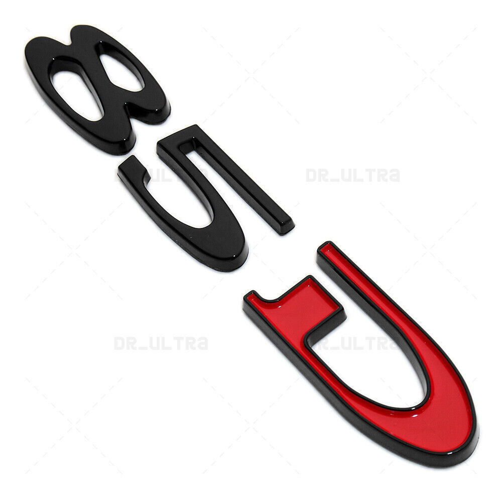 Tesla Rear Liftgate Lid Model 85D Nameplate Logo Badge Emblem Sport Black & Red