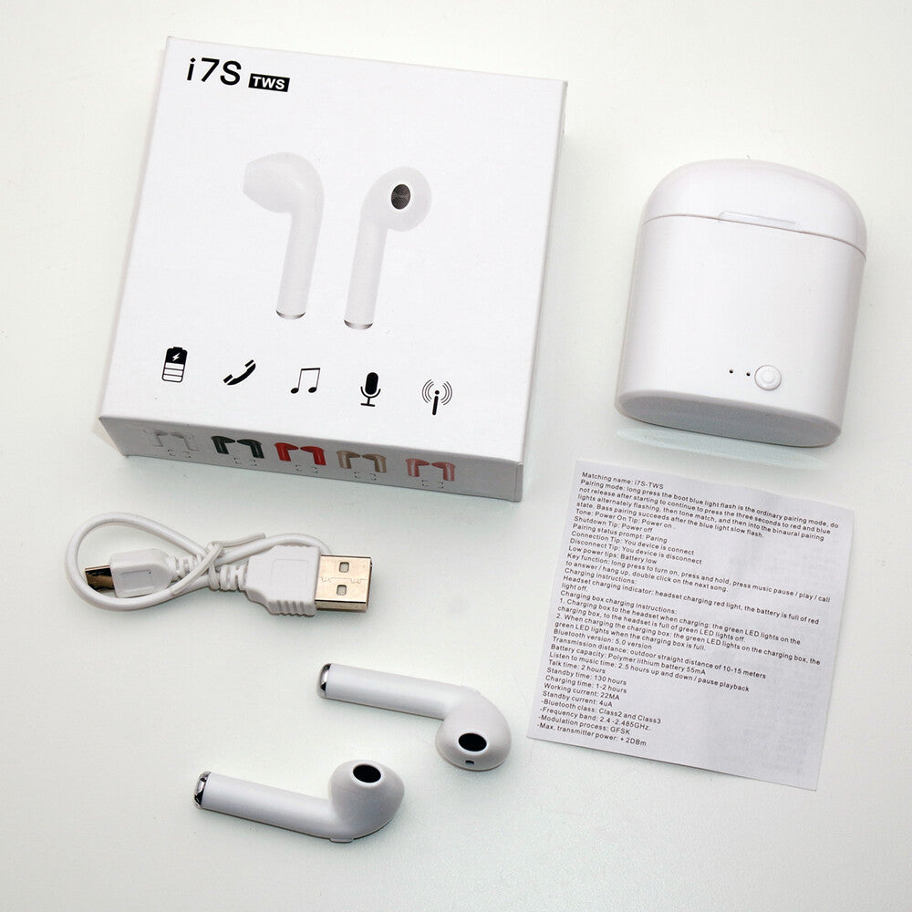 i7s TWS Stereo Wireless Bluetooth Earphone Earbuds Headset With Charging Box