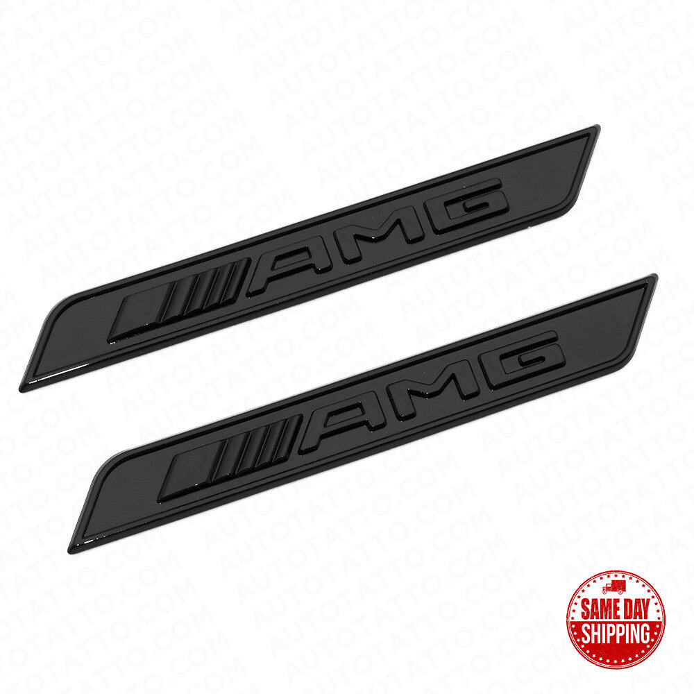 2x Black AMG Special Edition Emblem Fender Logo Badge Nameplate Decoration Sport