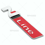 Universal Car Fender Side Marker Logo Badge Nameplate Emblem Sport Silver Red
