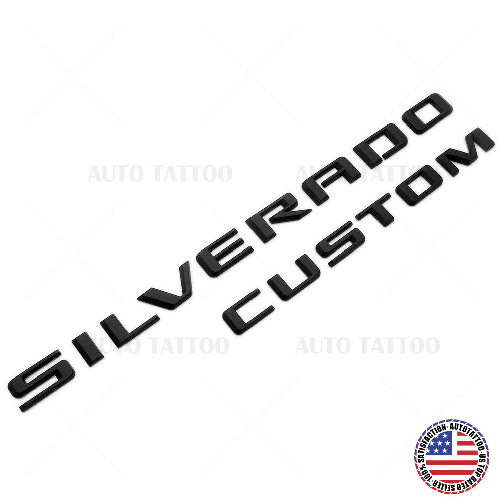 19-21 Matte Black Silverado Custom 1500 Tailgate Letter Logo Emblem Badge Z71