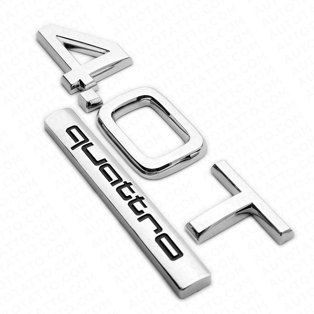 Audi Car Rear Trunk Deck Lid 4.0T Quattro Nameplate Emblem Badge OEM Chrome Slin