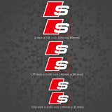 For Audi S Sport Car Wheels Brake Caliper Sticker 3D Decal Logo Decoration White