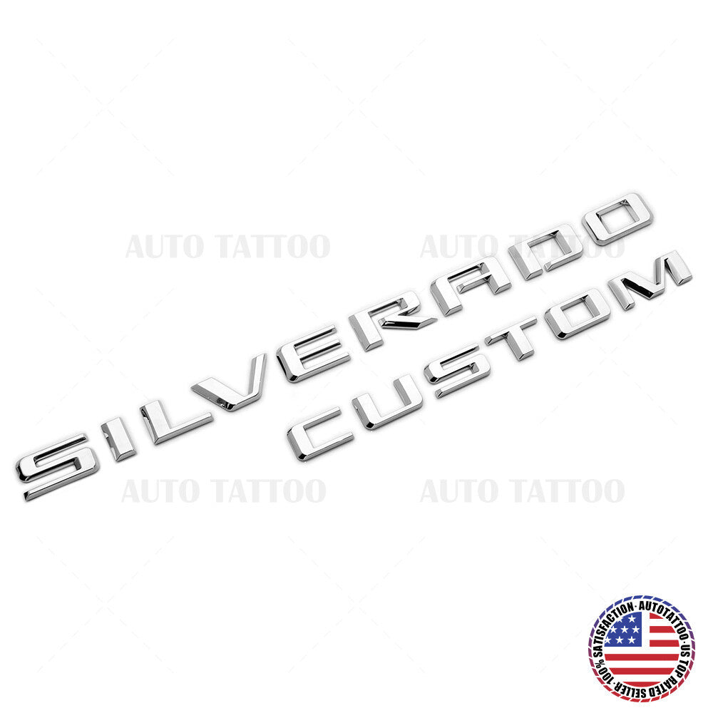 19-21 OEM Chrome Silverado Custom 1500 Tailgate Letter Logo Emblem Badge Z71