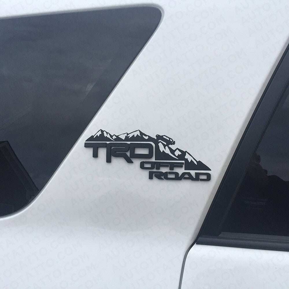 2x Left Right Toyota 4Runner TRD Off Road Sport Badge Side Quarter Emblem Black
