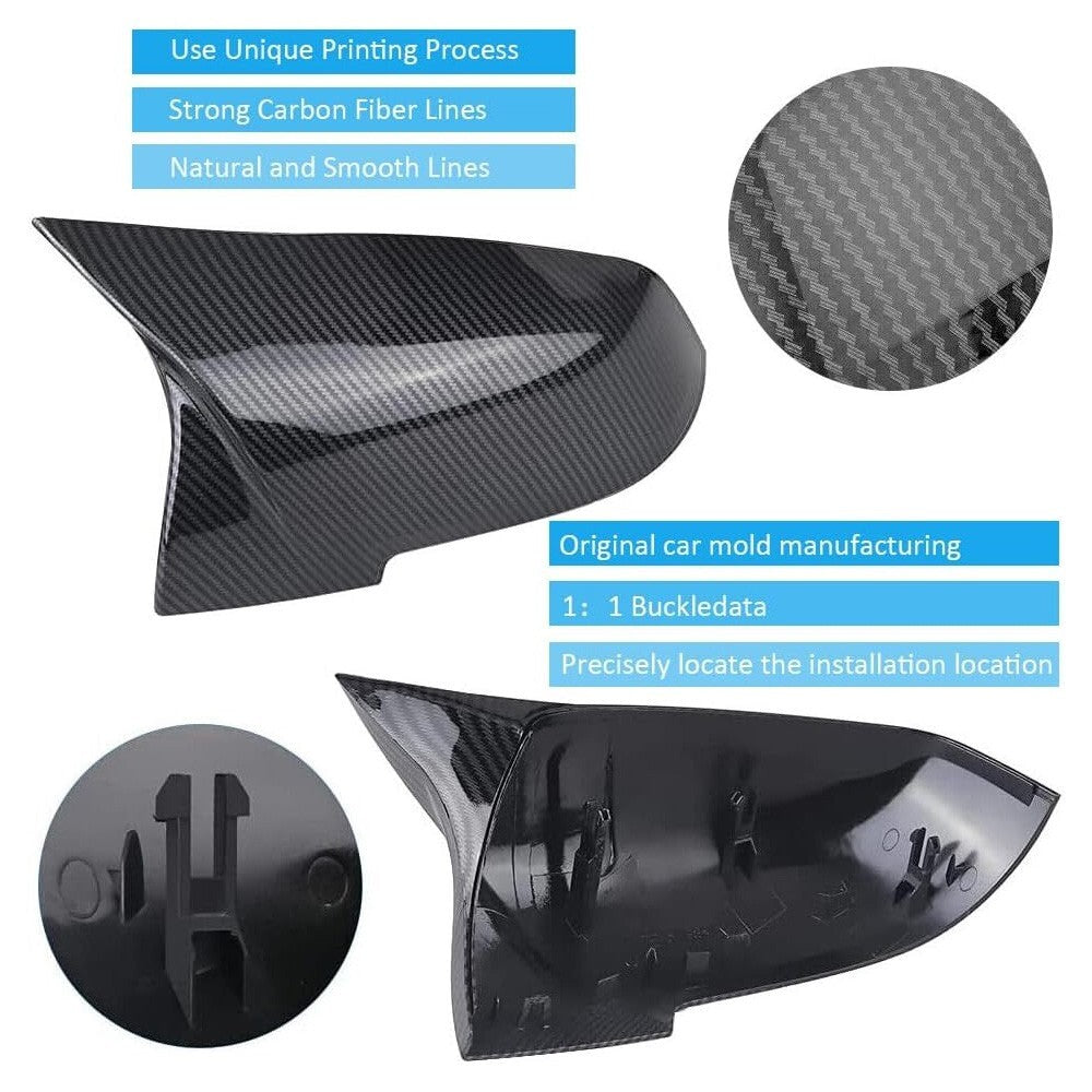 Carbon Fiber M3 Style Side Mirror Cover Cap For BMW F20 F21 F30 F32 F36 GT M2 X1