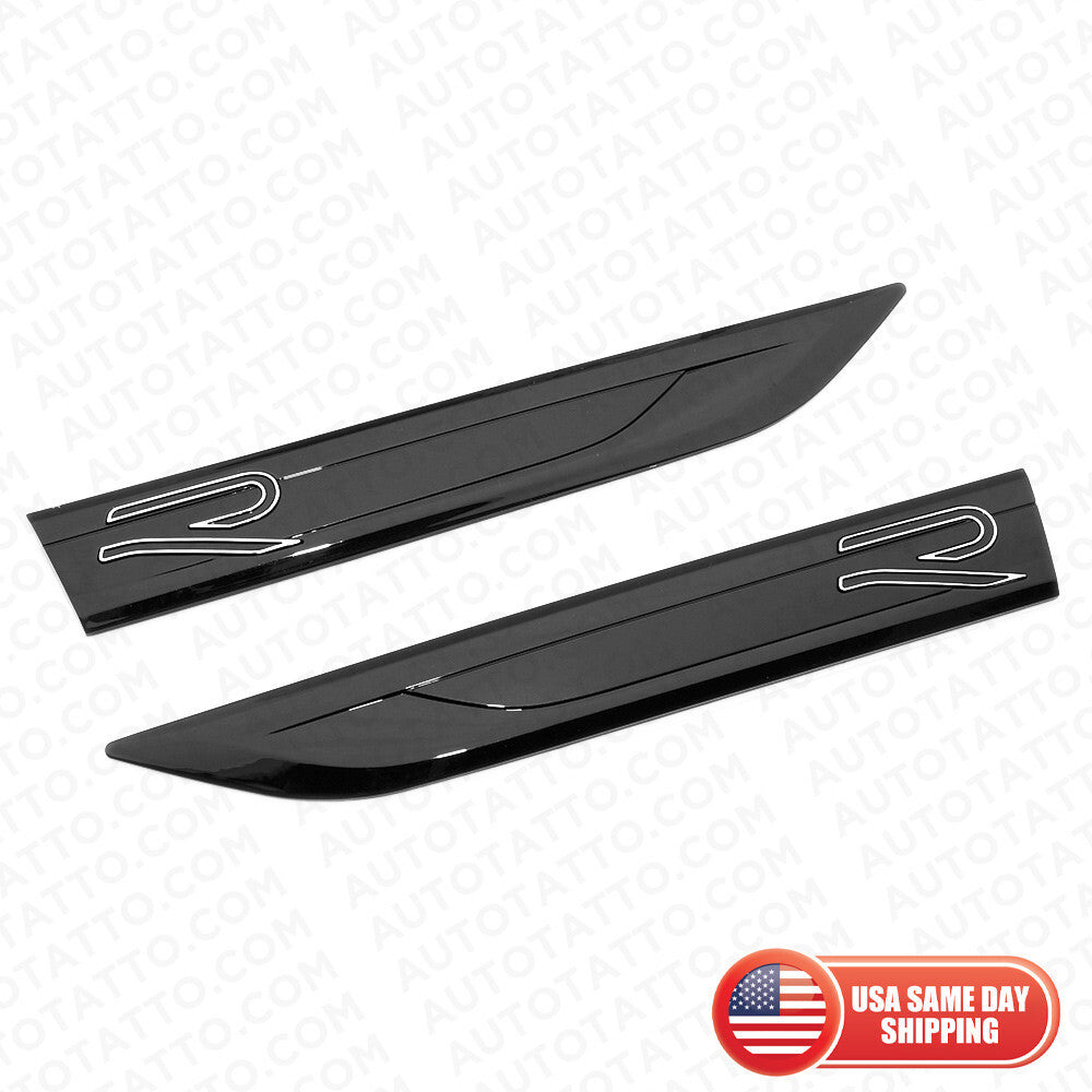 VW Golf 8 MK8 R Badge Side Left  Right Fender Marker Nameplate Emblem Logo Black
