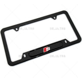 Gloss Black Front or Rear Audi S Logo Emblem License Plate Frame Cover Gift