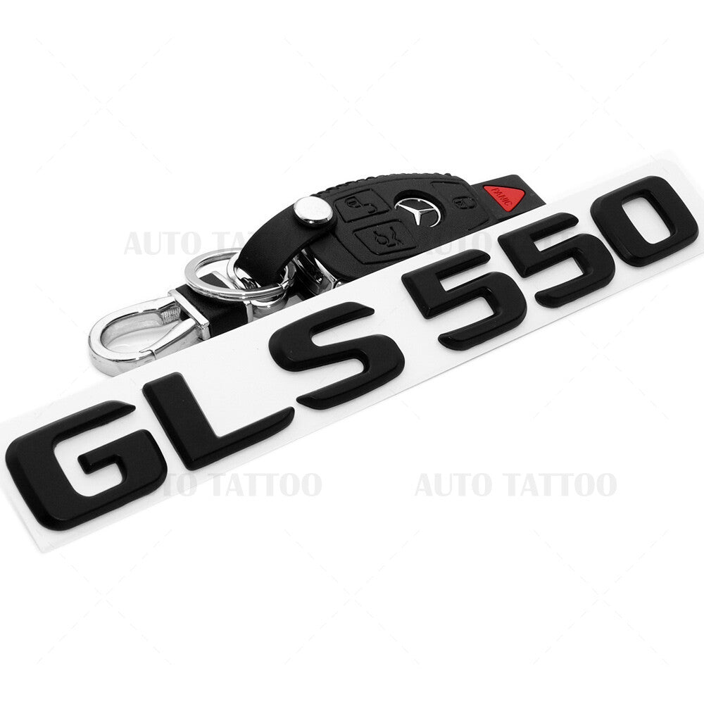 17-19 Mercedes GLS 550 Letter Emblem Liftgate Logo Badge AMG Sport Matte Black