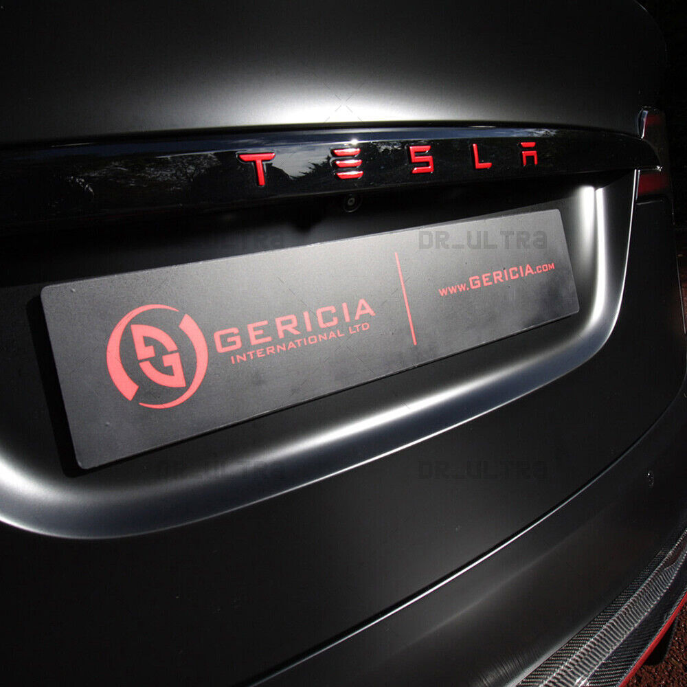 Tesla Rear Trunk 3D Decal Insert Letters Nameplate Logo Badge Emblem Sport Red