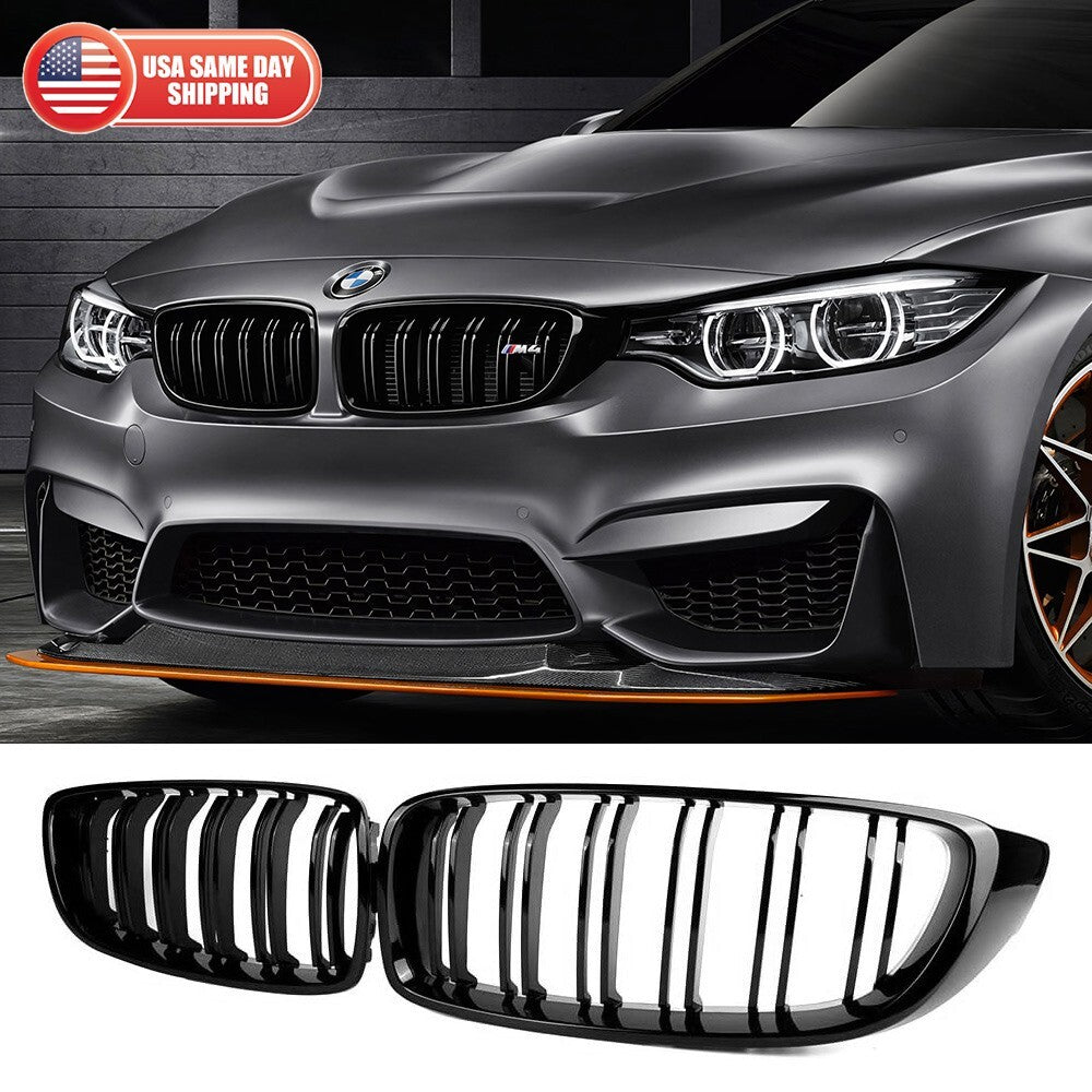 Front Kidney Grill For BMW 4 Series M4 F32 F33 36 F80 428i 430i 435i Gloss Black