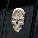 Universal 3D Fashion Metal Skull w/ USA Flag Emblem Car Decal Sticker Decoration