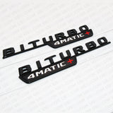 BiTurbo 4Matic Plus + AMG 3D Logo Fender Side Marker Emblem Badge - Gloss Black