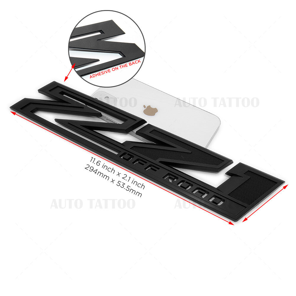 2pcs Chevy 19-21 Silverado Z71 Off Road Fender Letter Emblem Badge Matte Black