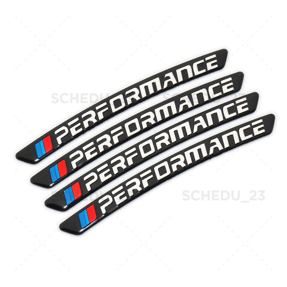 4pcs New M Performance Wheels 3D Sticker Badge Logo Emblem M Power Sport Black