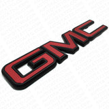 14-19 GMC Sierra Front Grille & Tailgate Letter Replace Logo Emblem Black & Red