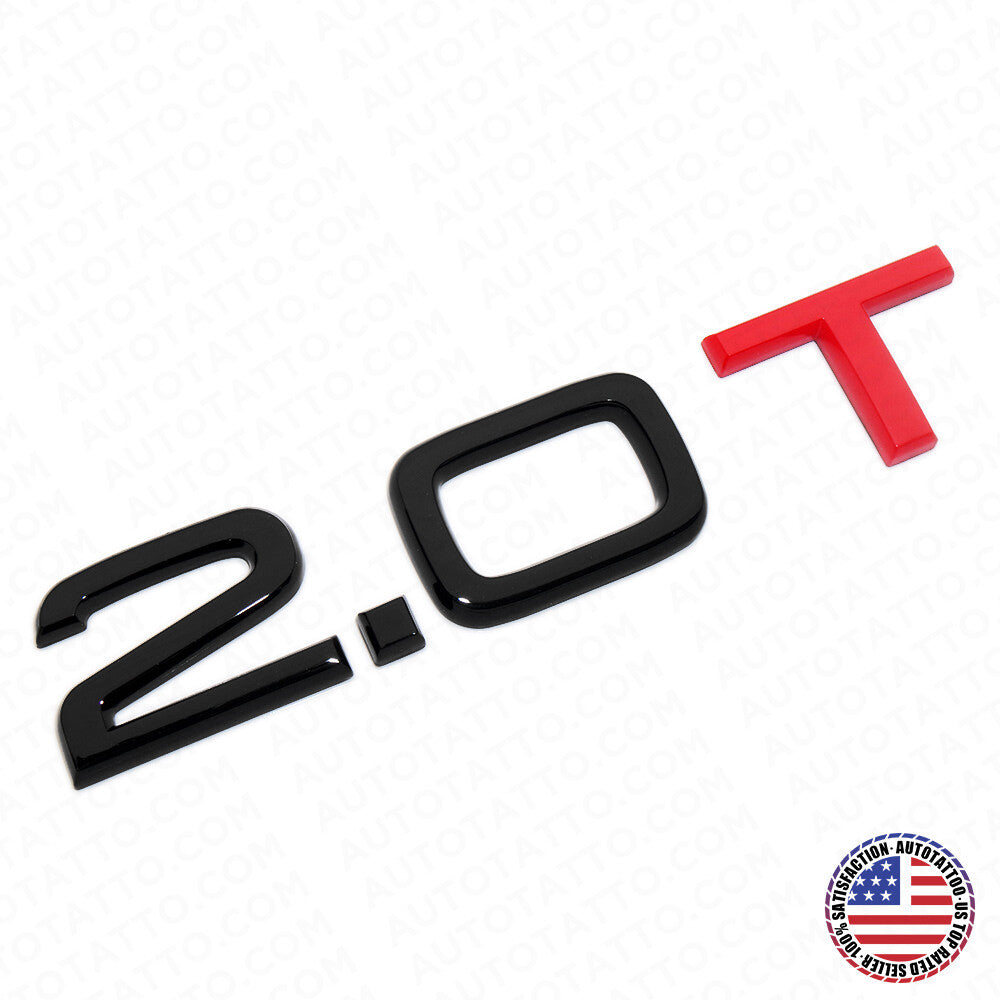 Audi Car Rear Trunk Deck Lid 2.0T Turbo Nameplate Emblem Logo Badge Black Red