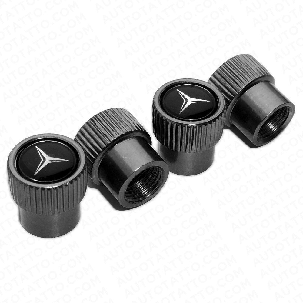 Mercedes-Benz Roundel Car Wheels Tire Air Valve Caps Stem Dust Cover AMG Sport