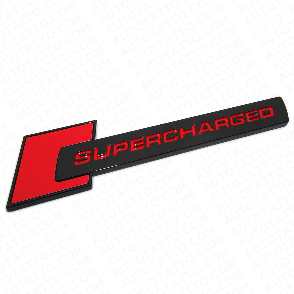 Audi Supercharged Side Fender Marker Nameplate Emblem Badge Decorate Black&Red