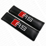 RS Car Carbon Fiber Seat Belt Cover Safety Shoulder Strap Cushion Pad Harness