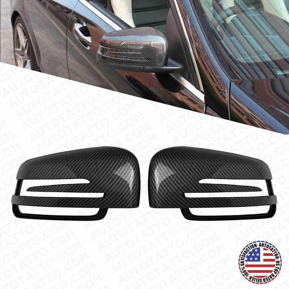 Carbon Fiber Style Side Rear Mirror Cover For Mercedes W204 W212 W117 C E Class