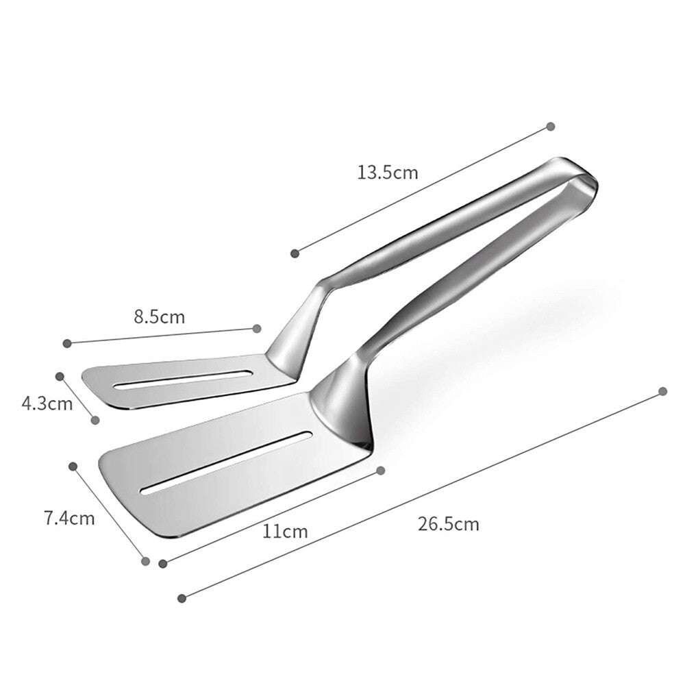 304 Stainles Steel Food Steak Flipping Spatula Tong Clip Kitchen Cooking Tool
