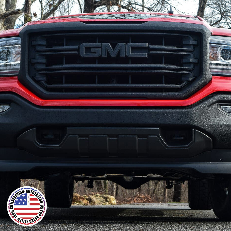 14-19 GMC Sierra Front Grille Letter Logo Emblem Adhesive Nameplate HD Black