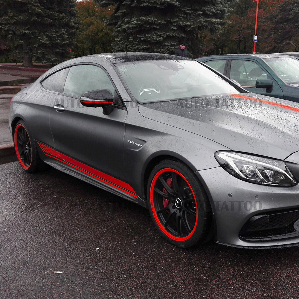 Mercedes Benz Special Edition 1 AMG Sport Side Skirt Stripes Vinyl Decal Sticker