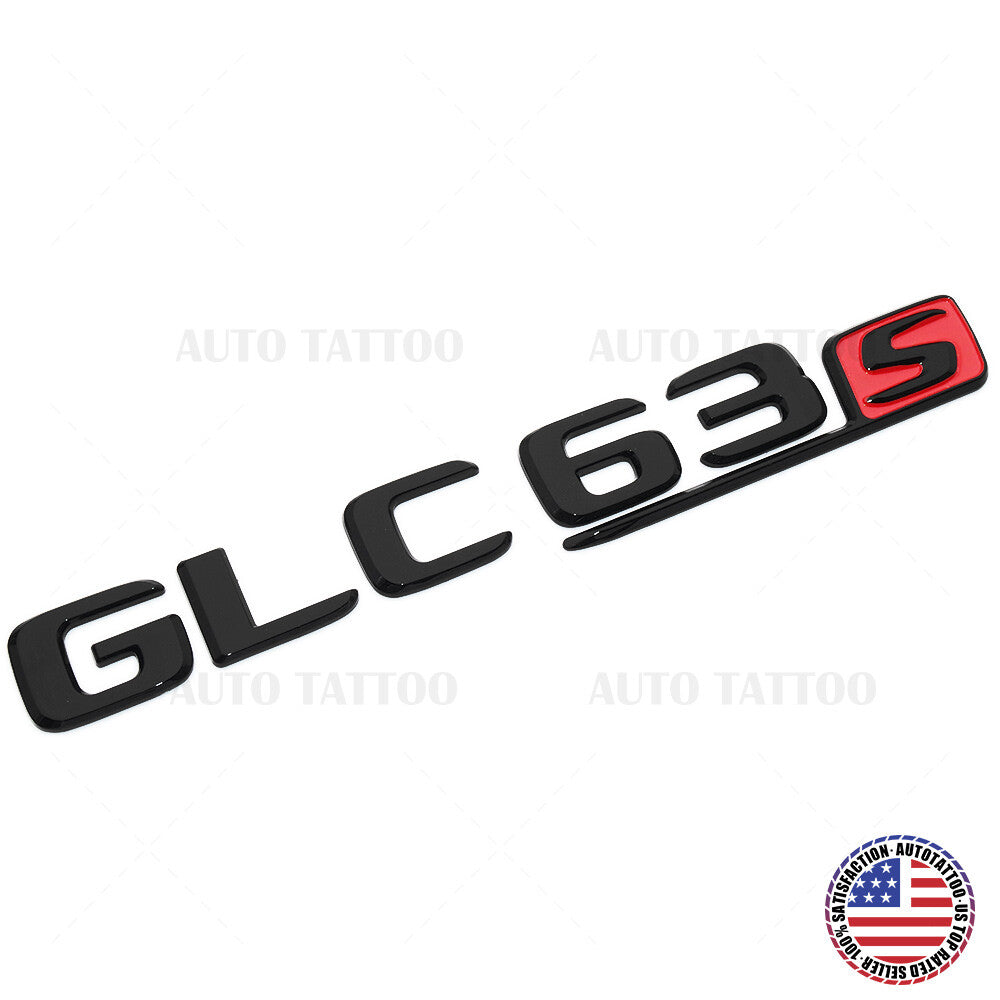 17-20 Mercedes GLC 63 S Letter Emblem Liftgate Logo Badge AMG Sport Black Red