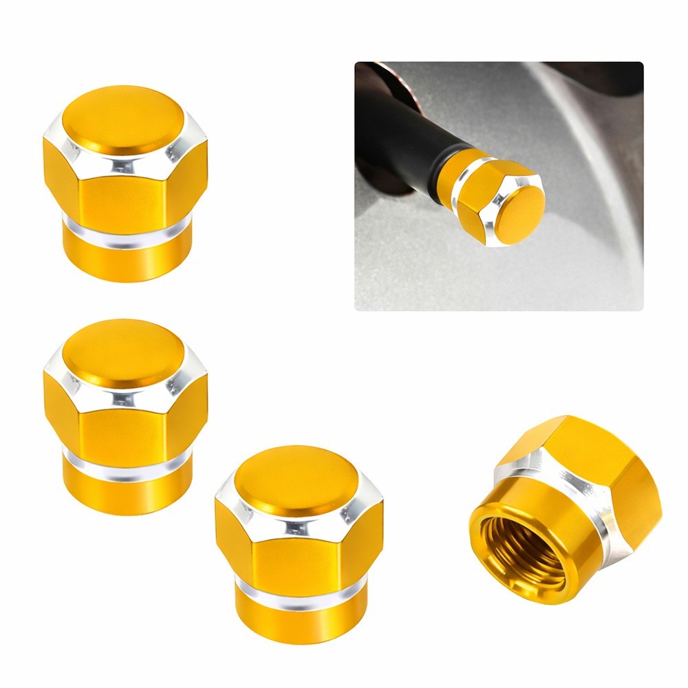 4pcs Hex Tire Wheels Air Valve Stem Caps Cover Car Truck Hotrod ATV Decorate