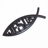 Universal 3D Fashion Metal Jesue Fish Cross Car Decal Sticker Decoration