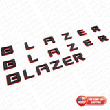 3pcs 19-23 Chevrolet Blazer Front Door & Liftgate Redline Nameplate Badge Emblem