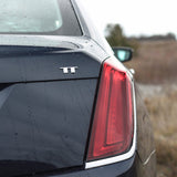Cadillac Rear Turnk  Deck Lid TT Twin Turbo Sport Nameplate Badge Emblem Silver