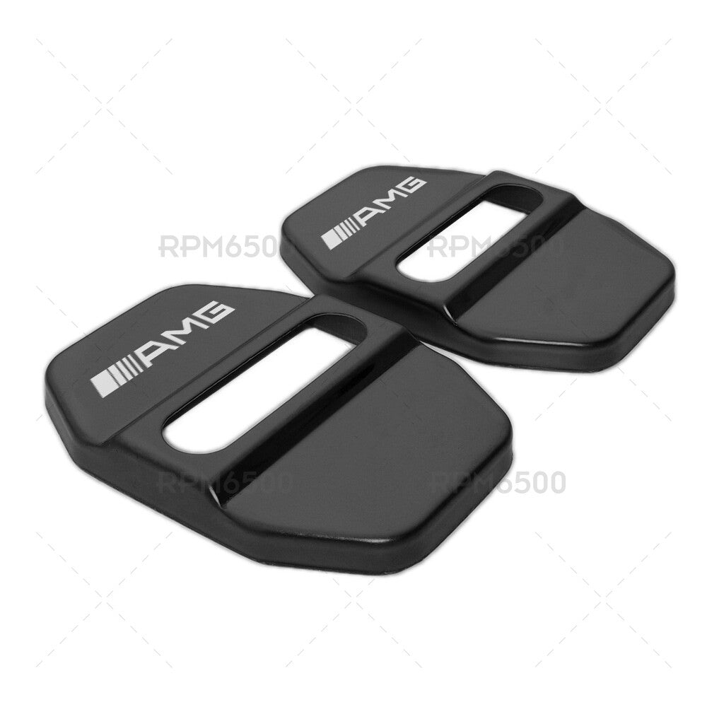 2pcs Stainless Steel Door Striker Cover Lock Buckle Cap For Mercedes AMG Sport