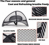 Universal 2x Mesh Back Support Lumbar Brace For Car Office Seat Chair Cushion